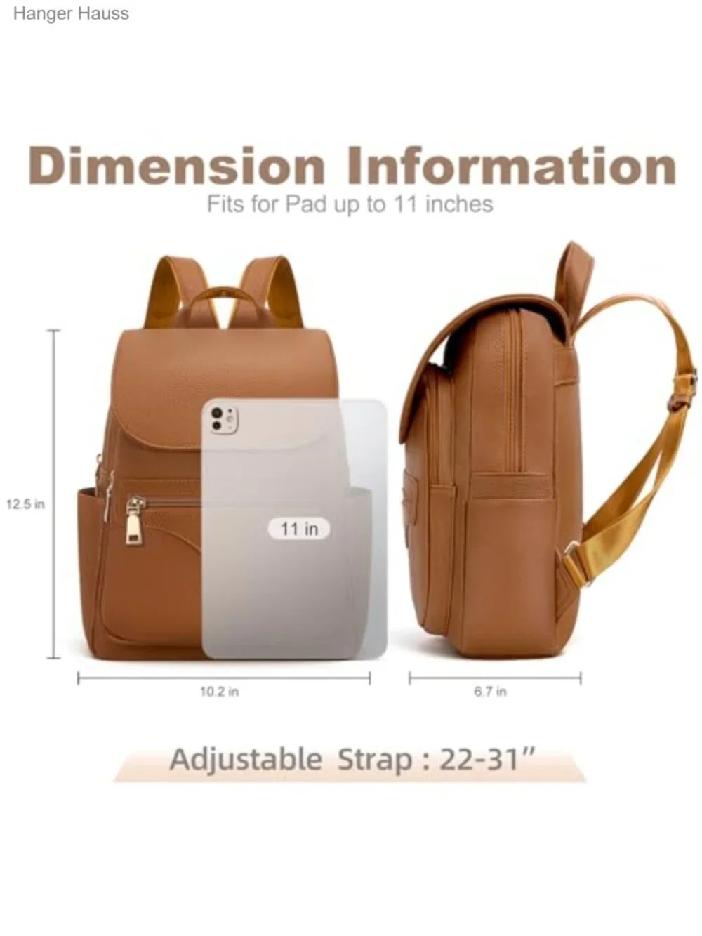 Vegan Leather Mini Backpack Purse with RFID Wallet & Tablet Sleeve
